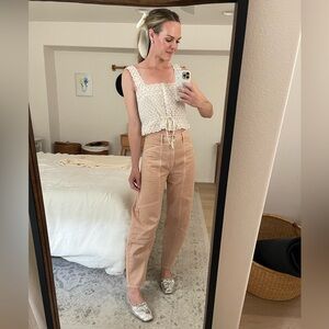 Agolde Mara Barrel Jeans in Pink Salt